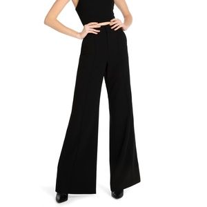 Alice + Olivia Wide Leg Flared Black Trouser Pants
